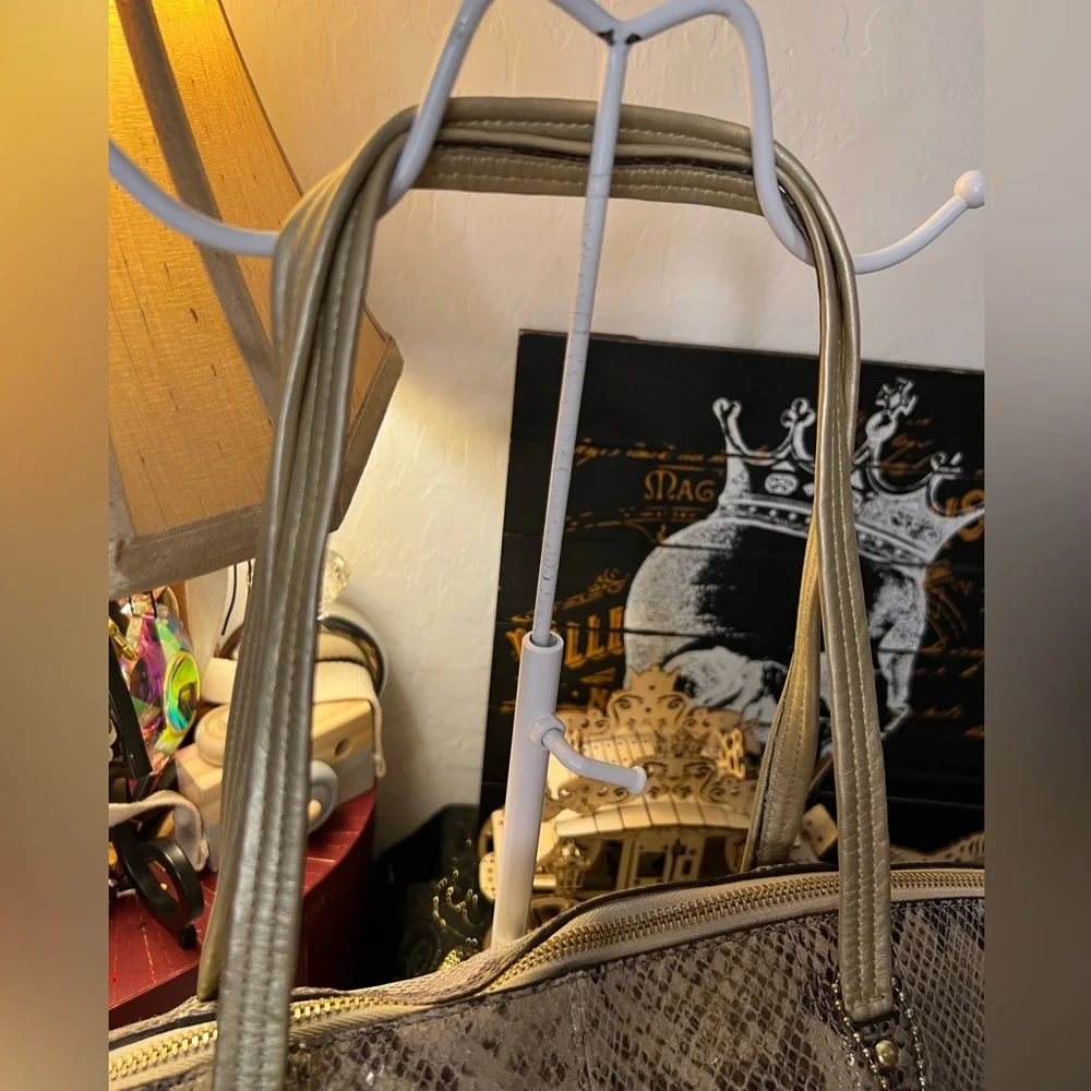 Coach 2012 Laura Embossed Monogram C Snakeskin Leather Tote Bag F19696